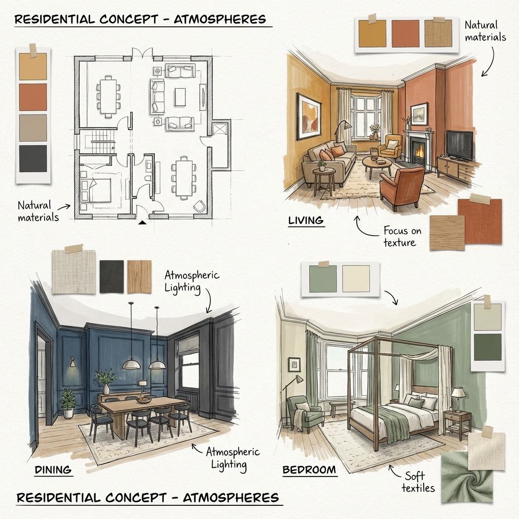 Recommended wall colors by space